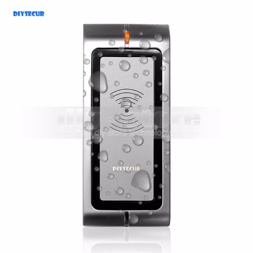 

DIYSECUR Waterproof Metal Wiegand 26 125KHz EM RFID ID Card Reader For Access Control System Kit R4-EM