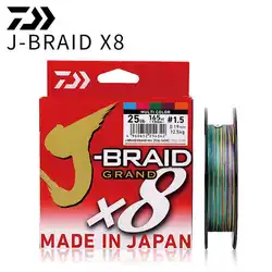 DAIWA оригинальная леска J-BRAID 8 нитей 0,06-0,42 мм 100% ПЭ Сделано в Японии 10LB-100LB плетеные лески 135 м/150 м/300 м