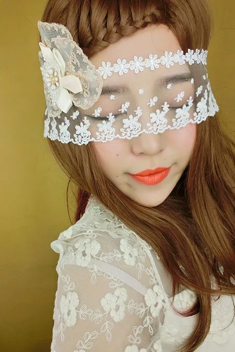 Принцесса сладкий Лолита маска Невеста с белыми кружева завесу туман закрыл маска на лицо COS mj-15 голову украшения вкус