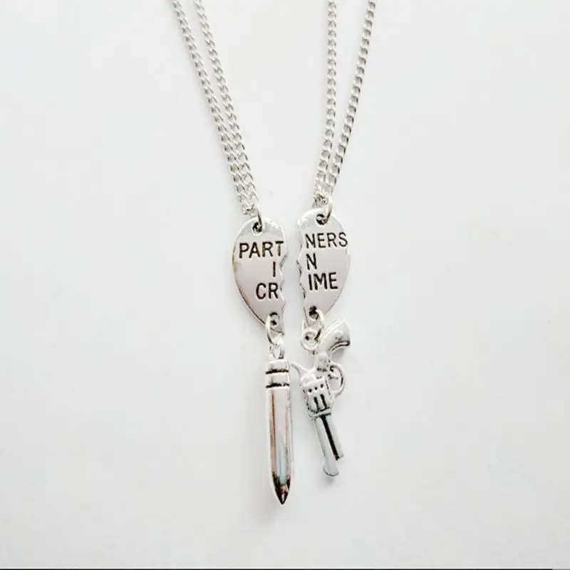 Ожерелье с подвеской в виде разбитого сердца партнеры мире|Ожерелья подвеской| |