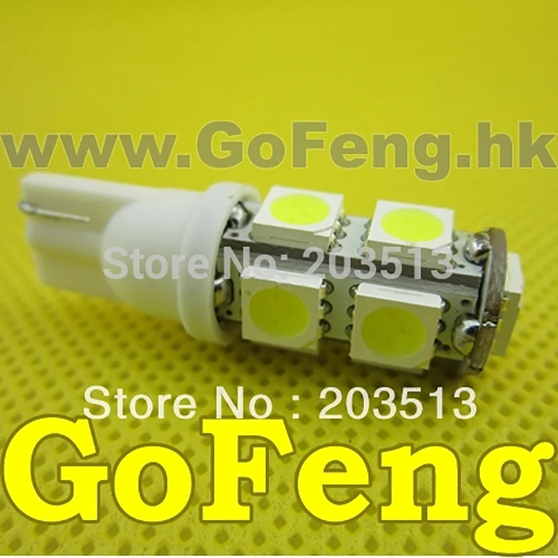 100pcs/lot Wholesales Car Led Light 194 W5w 9smd T10 9 Led Smd 5050