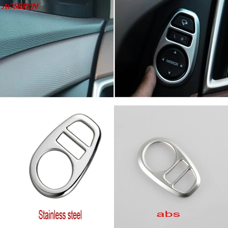 

Door Armrest Rearview Mirror adjust button Covers Trim Modling Garnish For Hyundai Creta IX25 2015 2016 car accessories styling