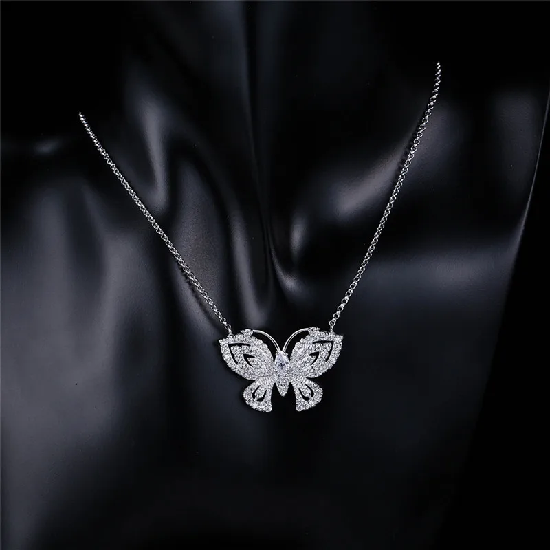 

ZEF 925 sterling silver necklace, fashion temperament wild butterfly clavicle simple ladies jewelry.