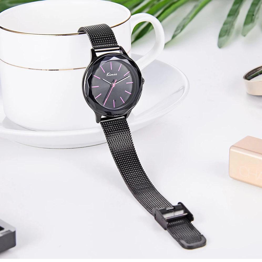 KIMIO Black Watch Women Mesh Metal Watch Bracelets For Women Luxury Brand Womans Watch Ladies Quartz Watch Female Wristwatch KIMIO Black Watch Women Mesh Metal Watch Bracelets For Women Luxury Brand Womans Watch Ladies Quartz Watch Female Wristwatch
