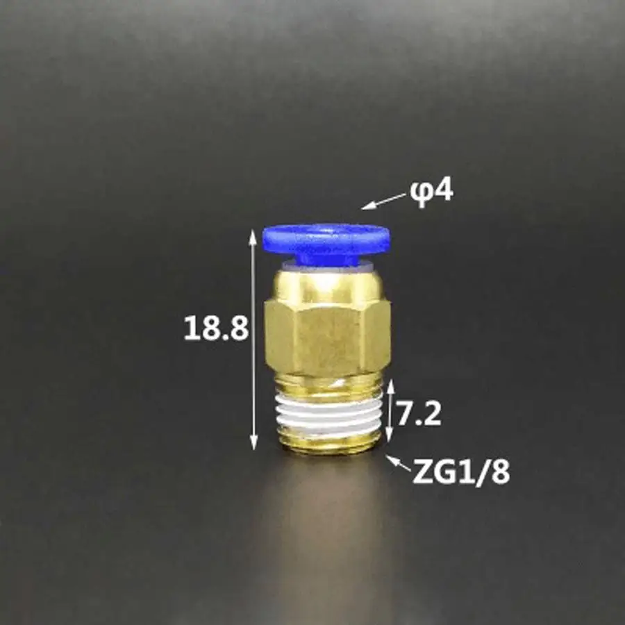 DN6 G 1/8 &quotBSP Male x Fit трубка OD 4 мм латунный пневматический шланг Быстрый Соединитель