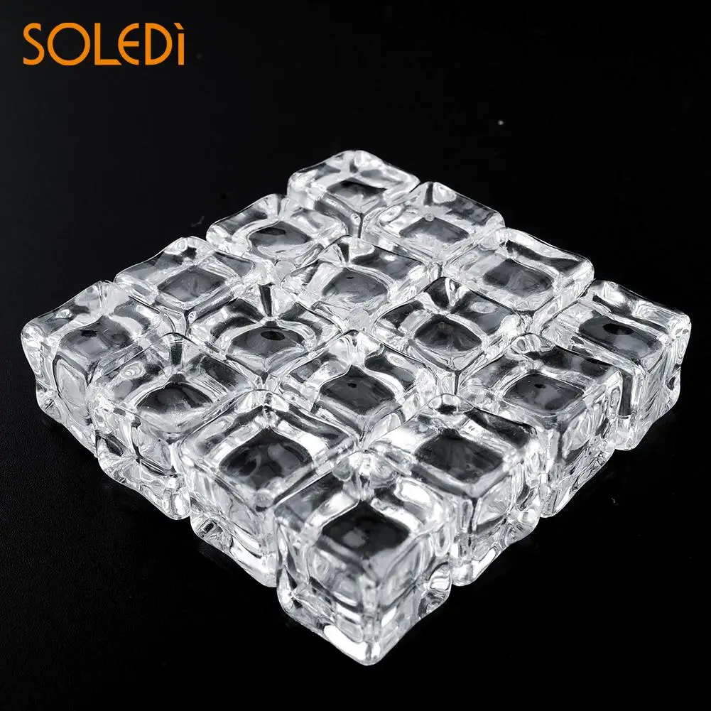 

Square Magic 16pcs Fake Artificial Acrylic Ice Cubes Display 2x2CM Decor