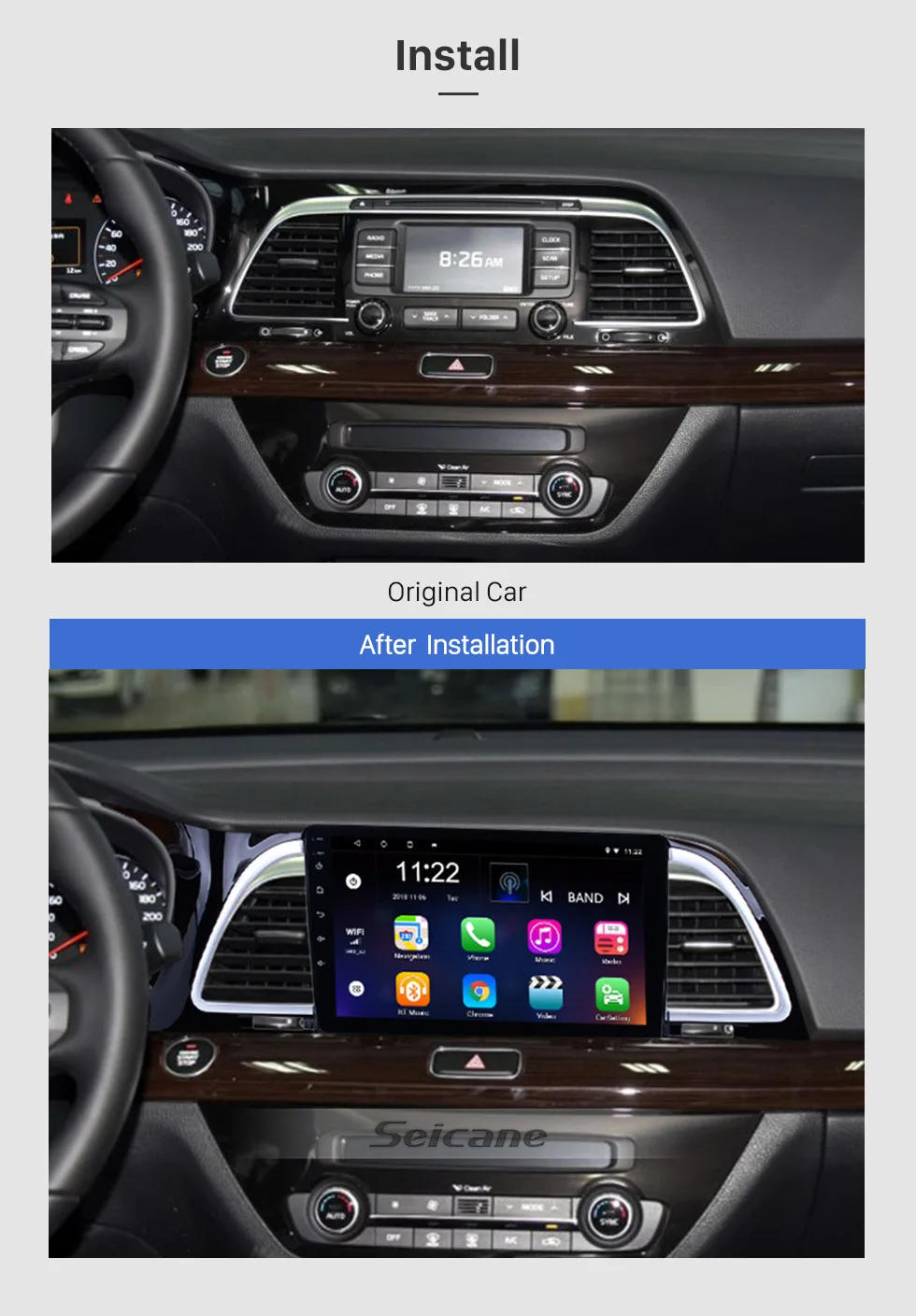 Perfect Seicane 9 Inch Car DVD Player Radio For 2018 KIA K4 Cachet Android 7.1/8.1 Bluetooth Wifi HD Touch Screen GPS Navigation System 2