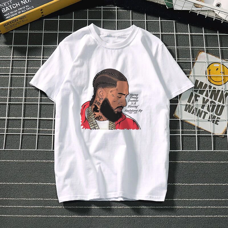 Мужская футболка с принтом The Great Nipsey, белая футболка в стиле хип-хоп, Harajuku, уличная одежда, рэпер Lil Peep Nipsey Hussle, мужская одежда