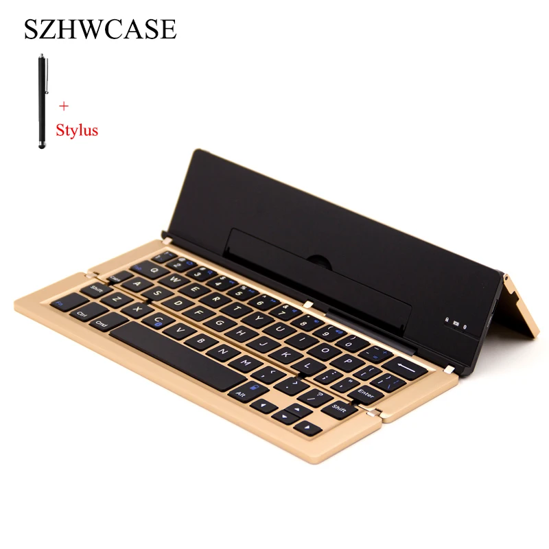 

Universal Keyboard for All Tablet Cell Phones Wireless Bluetooth Keyboard Case For Apple/Microsoft/Android Fold Cover+Stylus