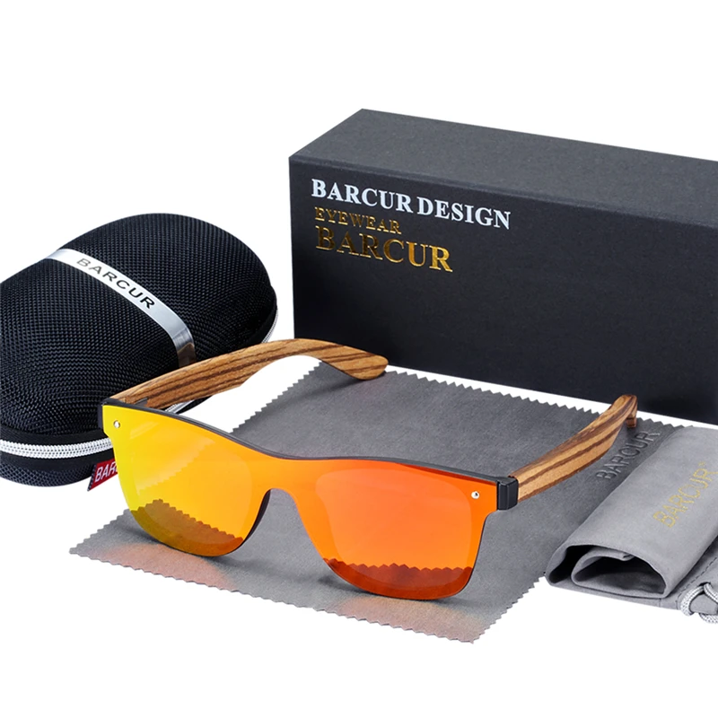 BARCUR Luxury Men's Vintage Sunglasses Wooden UV400 Protection