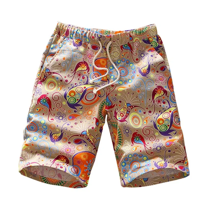 

Japanese Harajuku Personality Printed Casual Shorts Men Drawstring Waist Short Joggers Summer Cotton Linen Men Shorts 4XL 5XL
