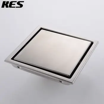 

KES Invisible Tile-in Drain 6-Inch by 6-Inch SUS 304 Stainless Steel Rustproof with Strainer, V252S15