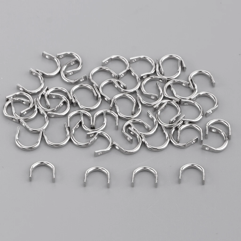 50pc Easy-Spin Clevises Clevis Stainless Steel DIY Spinnerbaits Fishing Lure Accessories Tackle Craft S/M/L