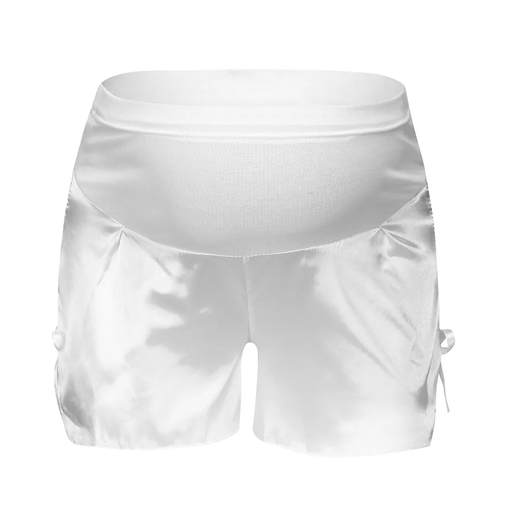 Короткие брюки для беременных женские однотонные брюки для беременных шортиками, Одежда для беременных, большие размеры беременности и родам Штаны# ZH^ 2# G7 - Цвет: White