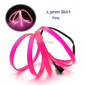 

New DC-12V Sound Active Inverter+2Metres Trendy Novelty Light 10 Colors Select 2.3mm-Skirt EL Wire For Car Moulding Decoration