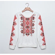 Autumn And Winter In Europe And America New Women’s Round Neck Printing Thick Warm Fleece Women’s Clothing