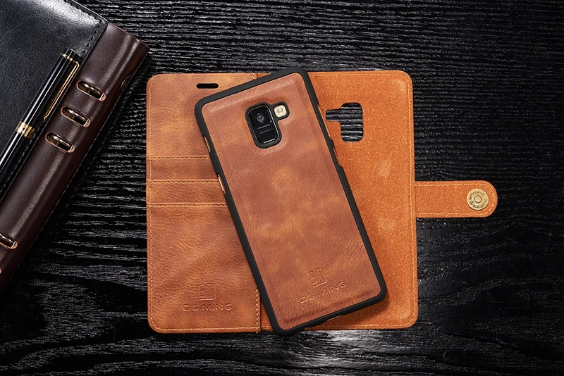 DG. MING кожаный раздельный чехол для Galaxy S8 S9 S10 Note 10 A50 A70 Магнитный чехол-кошелек для samsung A6 A8 Plus A7 A9