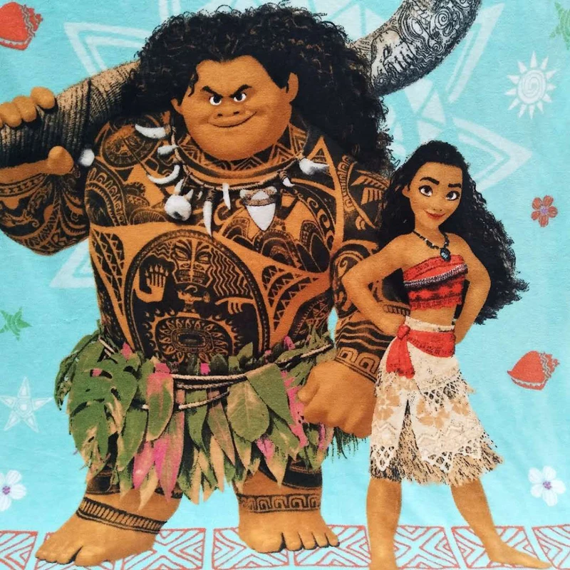 Disney Hawaii Teal Blue Moana и Maui плюшевое одеяло бросок 117x152 см для мальчиков девочек Лето Кондиционер покрывала на мягкую мебель