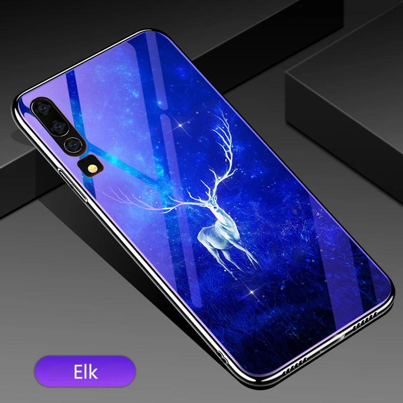 Стеклянный чехол для телефона huawei P30 Lite Pro, стеклянный чехол s, роскошный чехол-накладка с голубым напылением, светильник для huawei P30, Fundas Capa Coque