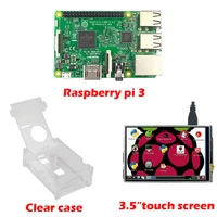 Made in UK Raspberry Pi 3 Model B Board + 3.5 TFT Raspberry Pi 3 LCD Touch Screen Display + Acrylic Case For Raspbery Pi 3 Kit