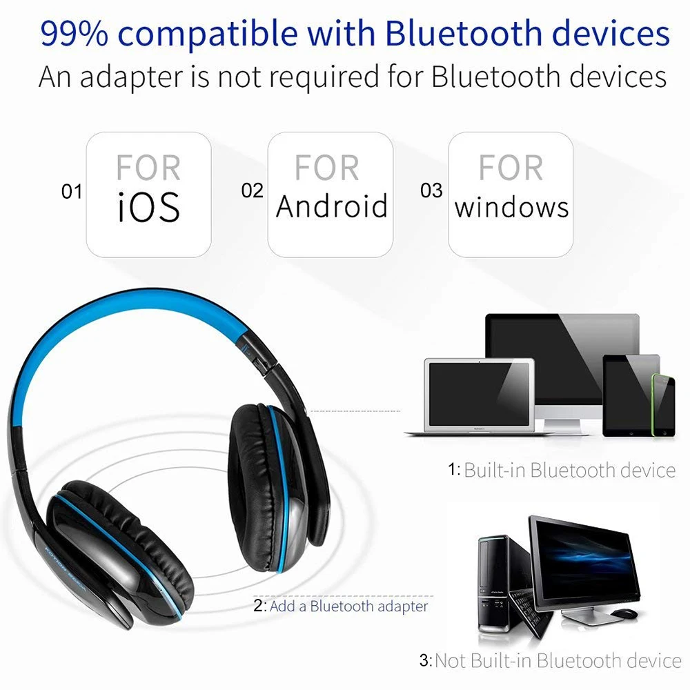 KOTION EACH B3506 Bluetooth наушники Беспроводная игровая гарнитура складная V4.1 с микрофоном