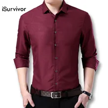 ISurvivor мужские большие размеры Умные повседневные рубашки Camisa Masculina мужские повседневные модные облегающие рубашки с длинными рукавами Hombre
