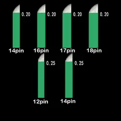 50 шт. 12 14 16 18 pin перманентного макияжа бровей Иглы татуировки лезвие для 3D вышивка Microblading татуировка перо аксессуар зеленый