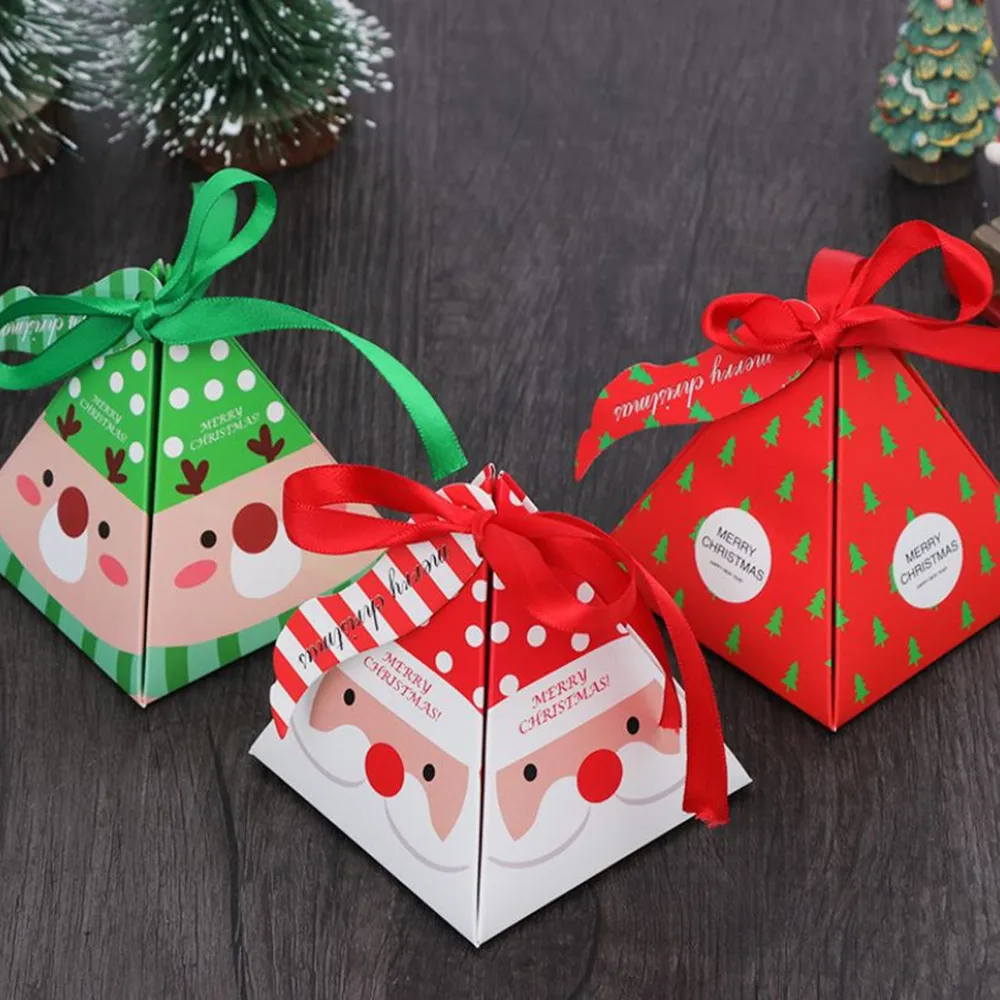 50 шт. Рождественская коробка для конфет, бумажные подарочные пакеты, Подарочная коробка для рождественской елки с колокольчиками, аксессуары для рождественской вечеринки, товары Navidad