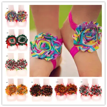 

22Pairs Flowers Barefoot Sandals Lovely Feet Decoration Feet Flower Rainbow Sandal Barefoot Shoes