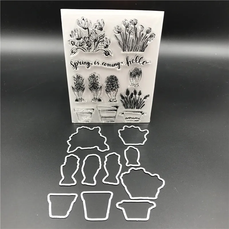 

Flower Pot Metal Cutting Dies Stencils for DIY Scrapbook/photo album Decorative Embossing DIY Paper Cards Making Proje