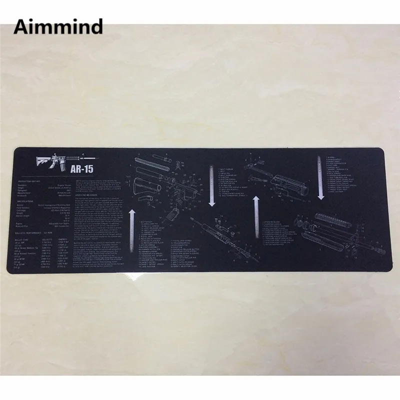 

AR15 AK47 Remington870 Gun Cleaning Rubber Mat With Parts Diagram and Instructions Armorers Bench Mat Mouse Pad