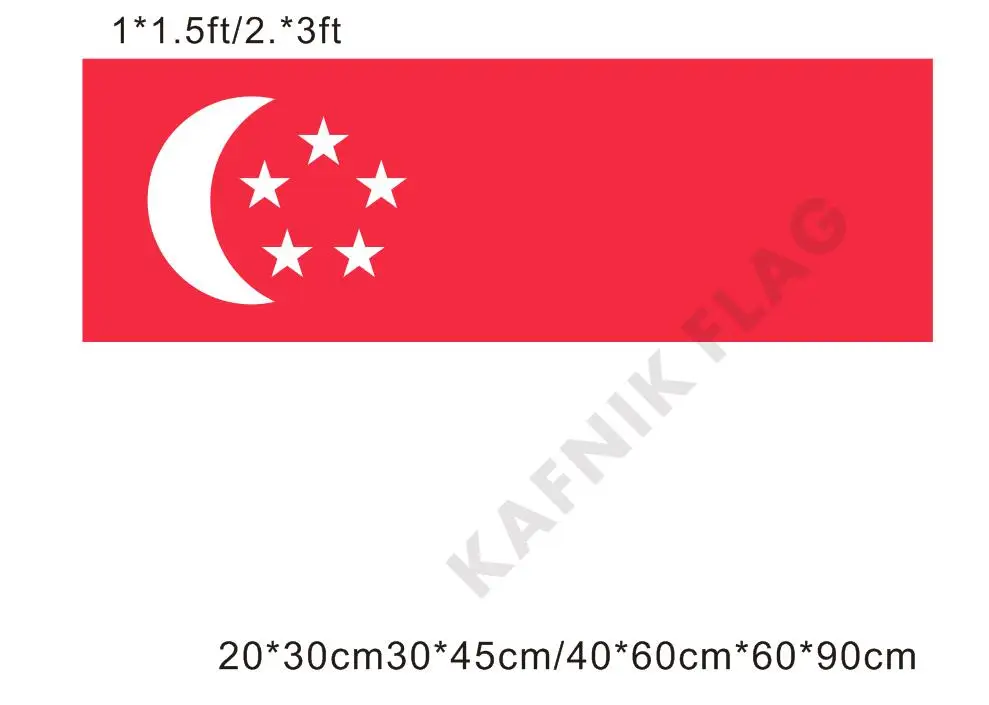 Кафник Бесплатная доставка 20*30 см/30*45 см/40*60 см/60*90 см маленькие флаги Сингапур
