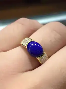 

Natural blue lapis lazuli Ring Natural gemstone Ring S925 sterling silver trendy Elegant Thick heavy arm women gift Jewelry