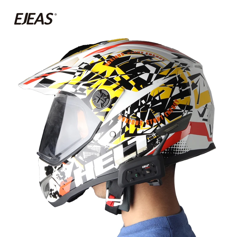 2 шт. EJEAS V6 PRO Bluetooth мотоциклетный шлем гарнитура 6 Rider 1200 м коммуникатор переговорные+ металлическая шина