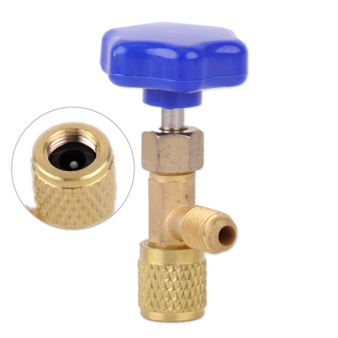 DWCX New Durable Car Brass Plastic 1/4 SAE Dispensing Valve Refrigerant