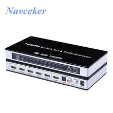 Nuovo 4K HDMI Interruttore Interruttore di Controllo Remoto 1.4 Switch HDMI Toslink Supporto ARC 5 HDMI Switch Porte HDMI Switcher Splitter per PS4 Apple TV