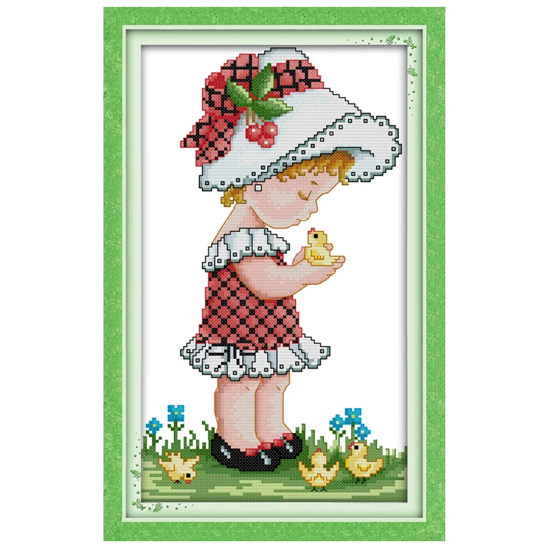 Small Size Lovely Girl Patterns Counted Cross Stitch 11CT ...