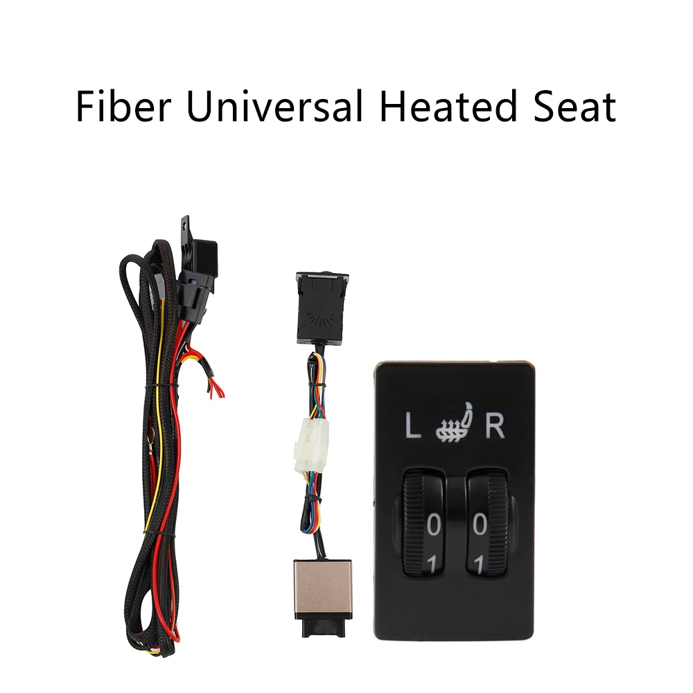 

Seat Covers Warm Heated Seats Automobiles Universal Carbon Fiber Heated Seat Heating Heater 12V 2 Dial 5 Level Switch
