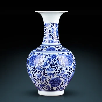 

Jingdezhen Ceramic Hand-painted Blue And White Porcelain Vase Antique Chinese Style Living Room antique ceramic porcelain vases