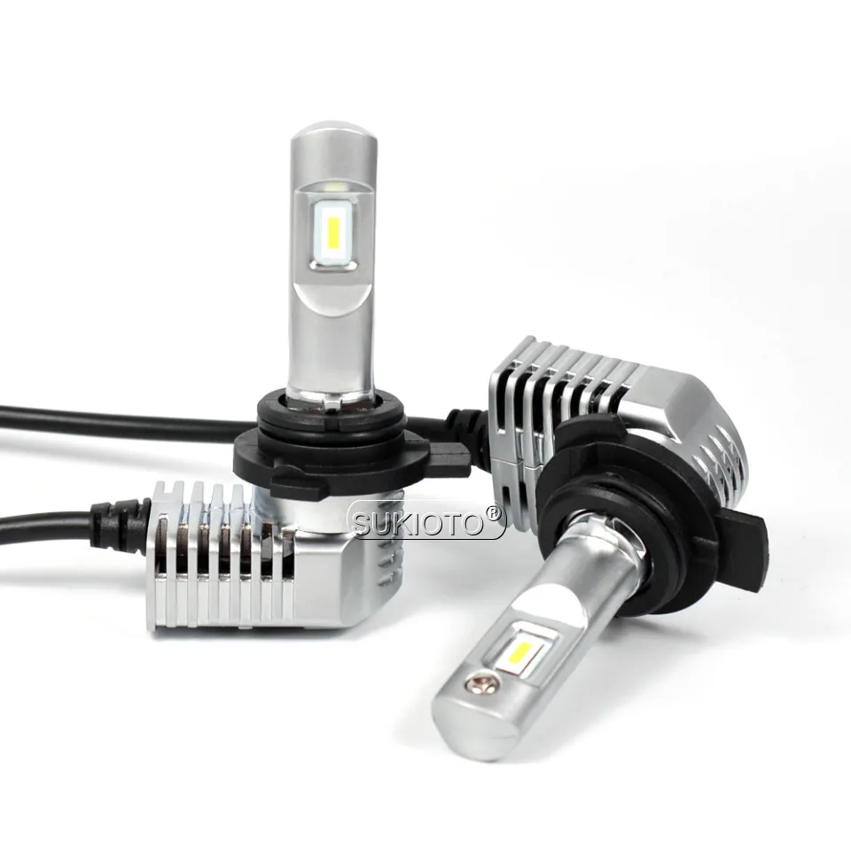 SUKIOTO 2PCS LED Headlight H7 H11 H8 HB4 HB3 9004 5202 H16EU Auto Headlamp Bulbs 5 Patent LED 6500K 40W Car Styling accessories (2)