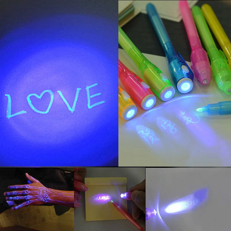 

Novelty Magic UV Light Pen Invisible Ink Pen Funny Highlighter Marker Pen For Kids Gift Korean Stationery Material Escolar