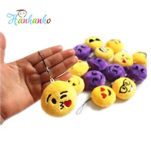 1piece 5cm High Quality Novetly Emoji Small Pendant Smiley Emoticon Soft Plush Toys Key&Bag Chain Phone Strap Promotion Gift