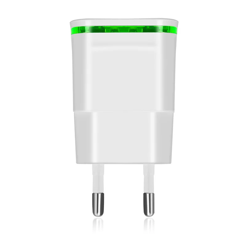 зарядное устройство ЕС Plug 2 порты светодио дный светодиодный свет USB В 5 в 2A стены