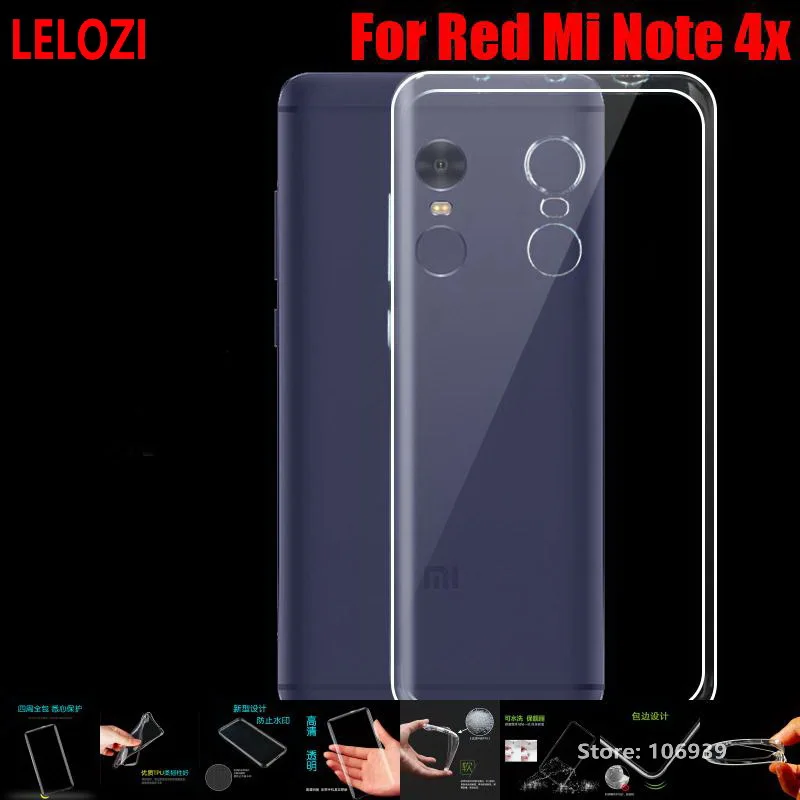 LELOZI Soft Transparent TPU Clear Silicone Gel Silicon Fundas Etui Case Cover Shell For Xiaomi Redmi Red Mi Note 4x Note4x | Мобильные