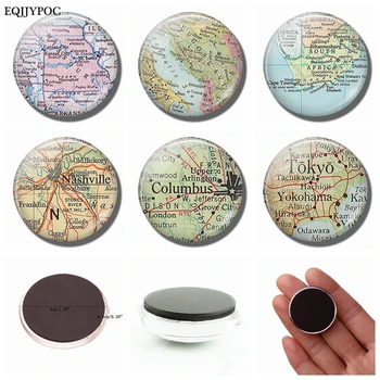

Tokyo Map 30MM Fridge Magnet Yokohama Japan Travel Gift Columbus Nashville Yugoslavia Missouri Souvenir Glass Magnetic Stickers