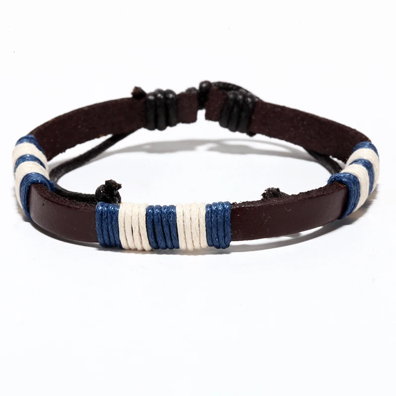Mcllroy genuine leather bracelets rope belt chain wristband bangle adjustable trendy men bracelet jewelry joyeria dropshipping