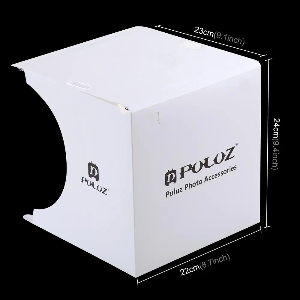 PULUZ 1/2LED لوحات العلبة الخفيفة صندوق إضاءة البسيطة استوديو الصور مربع 1100LM التصوير ضوء استوديو اطلاق النار خيمة مربع كيت و 6 الخلفيات