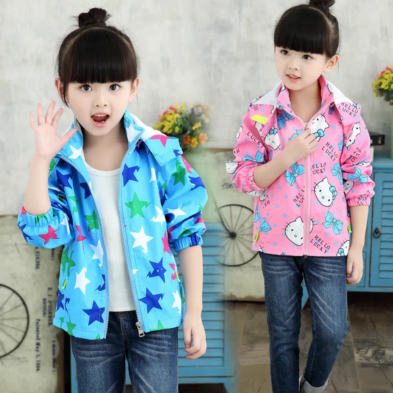 

Spring Children Outerwear for Girls Clothes Fashion Colors Stitching Windproof Jackets Coat Kids Jackets Tops For Boys Age 2-7Y