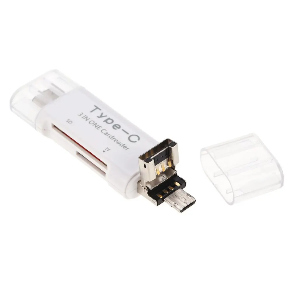 Ascromy 3 в 1 OTG кардридер USB 3,1 type-C USB C MicroUSB Кабель-адаптер для MacBook samsung S8 Plus S7 edge S6 xiaomi mi5 mi6