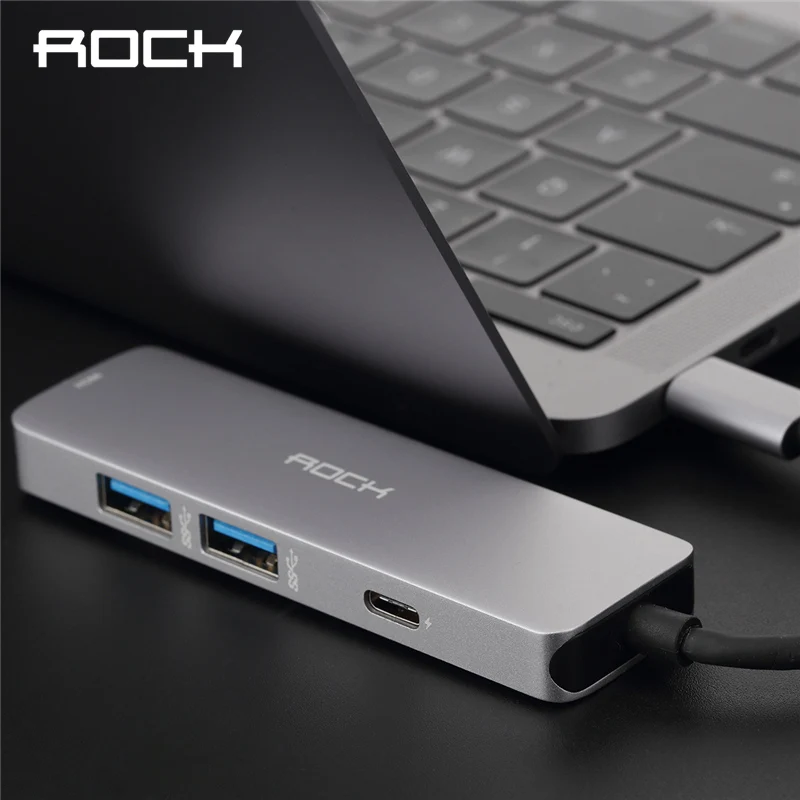 Rock All in One Usb хаб конвертер USB C к HDMI 4 K MAX 87 W PD адаптер для MacBook/Pro type концентратор 3 0 5
